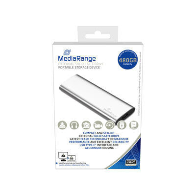 MEDIARANGE MR1102 - 480 GB - M.2 - USB Type-C - 3.2 Gen 2 (3.1 Gen 2) - 450 MB/s - Silver