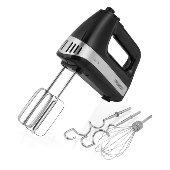 Princess 222206 Hand mixer power 500 W - Hand mixer - Black - Silver - Beat - Mixing - 1 m - Buttons - Lever - Plastic