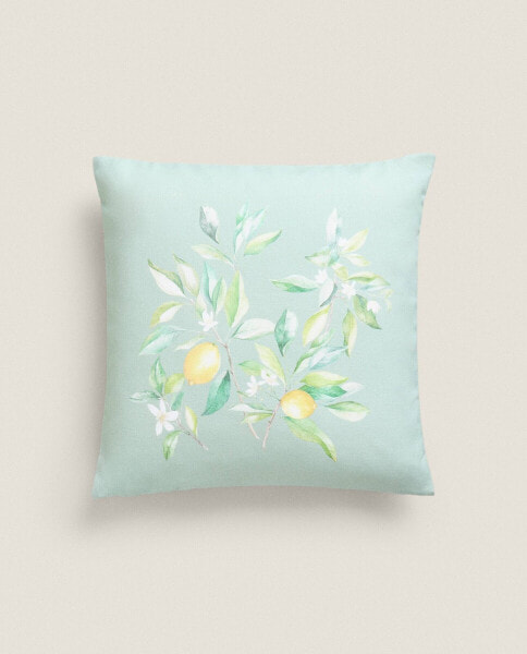 Lemon print cushion cover