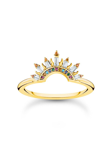 Thomas Sabo TR2456-488-7-54 Gold-plated ring w. sunbeams and coloured stones