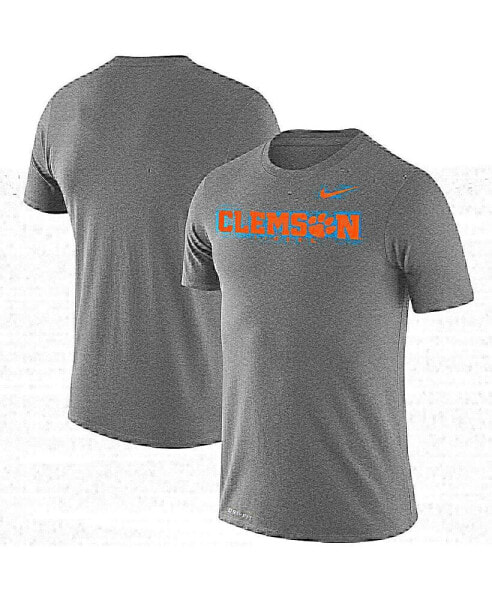 Men's Heathered Charcoal Clemson Tigers Big and Tall Legend Facility Performance T-shirt
