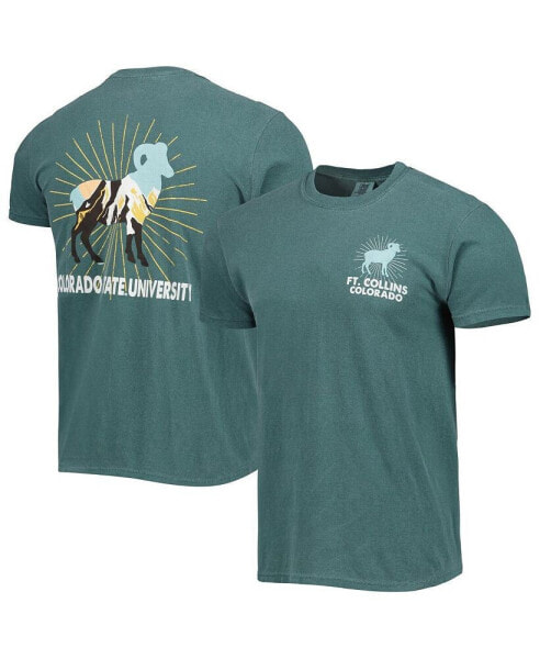 Men's Green Colorado State Rams Mascot Scenery Comfort Color T-shirt