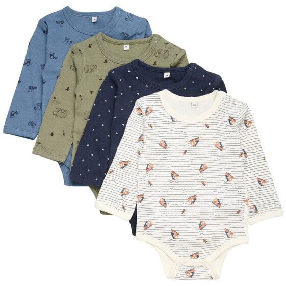 PIPPI Ao-Printed 4 Pack Long Sleeve Body