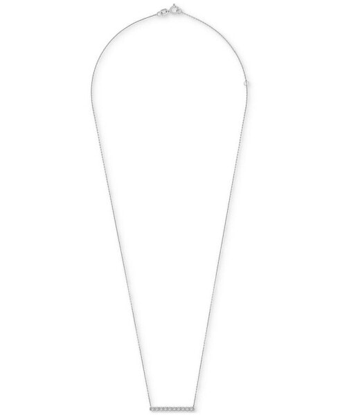 Diamond Bar Pendant Necklace (1/6 ct. t.w.) in 14k White Gold or 14K Yellow Gold, 18" + 2" extender, Created for Macy's