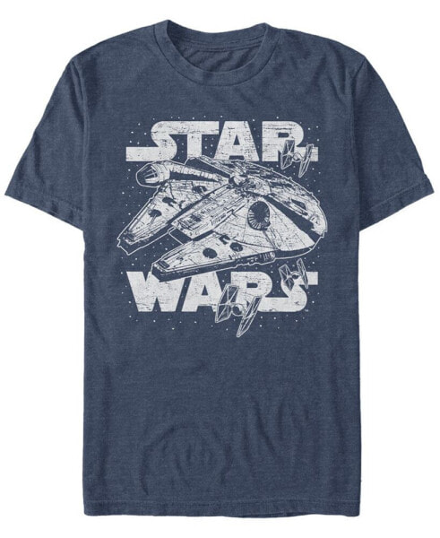 Star Wars Men's Classic Millennium Falcon Starry Short Sleeve T-Shirt