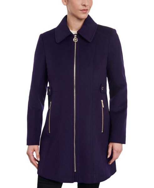 Women's Wool Blend Zip-Front Coat