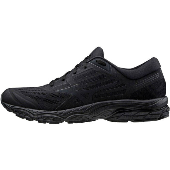 Мужские кроссовки спортивные для бега черные текстильные низкие Mizuno Wave Stream 2
