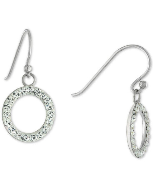 Crystal Circle Drop Earrings in Sterling Silver, Created for Macy's