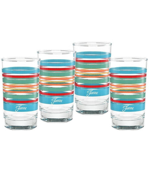 Rainbow Radiance Stripes 7-Ounce Juice Glass Set of 4