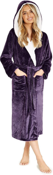 CityComfort Bathrobe for Women | Fluffy Ladies Hooded Fleece Dressing Gown | Super Soft Ladies Dressing Gown | Gifts for Her