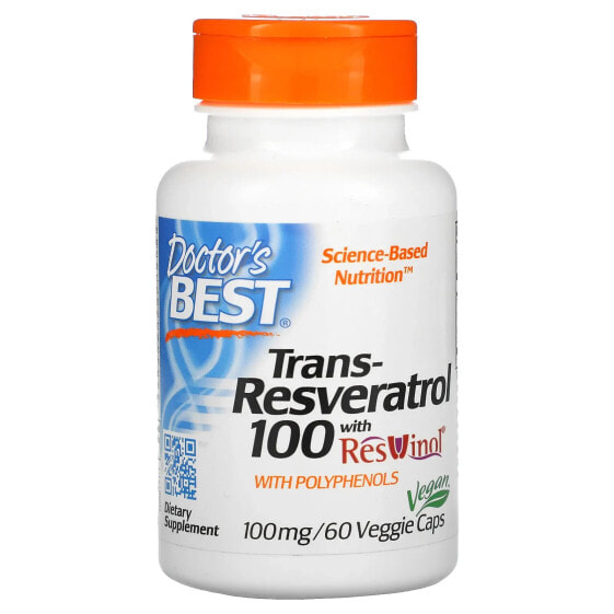 БАД высокой эффективности Doctor's Best High Potency Trans-Resveratrol 600, 600 мг, 60 овощных капсул