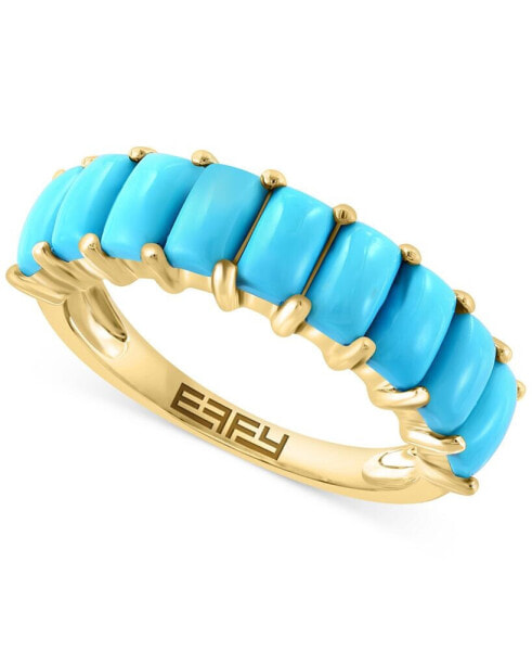 EFFY® Turquoise Cushion-Shape Cabochon Statement Ring in 14k Gold
