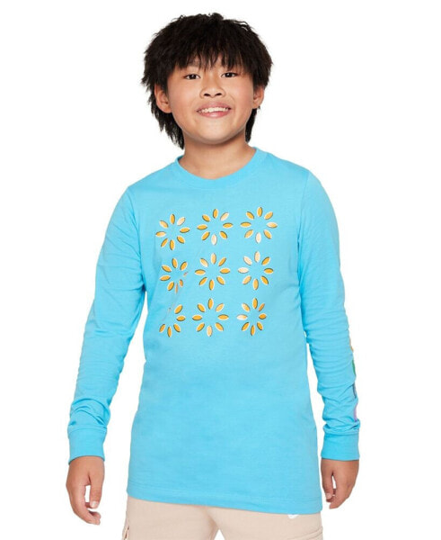 Big Kids Sportswear Relaxed-Fit Printed Long-Sleeve T-Shirt