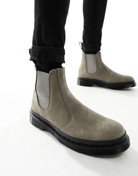 Dr Martens 2976 chelsea boots in nickel grey nubuck leather