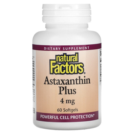 Антиоксидант Natural Factors Astaxanthin Plus, 4 мг, 60 капсул