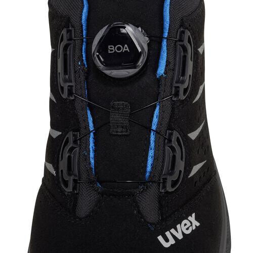 Безопасные ботинки мужские Uvex Arbeitsschutz 69382 черно-синие ESD P S1 SRC с стальным носком