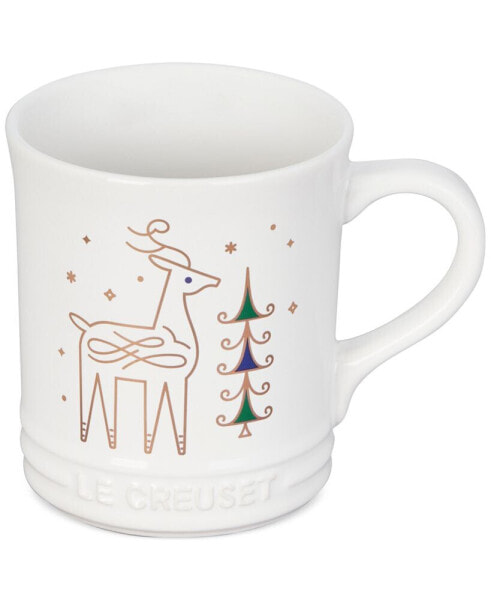Кружка для кофе с рождественским оленем Le Creuset Noel Collection 14 унций из керамики