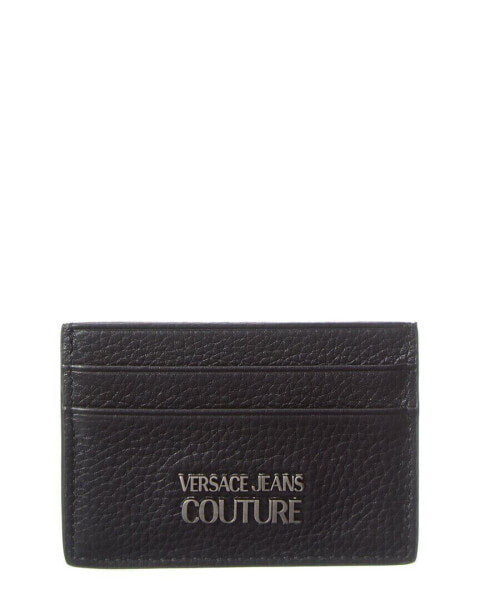 Кошелек для карт Versace Jeans Couture Range Metal Lettering из кожи мужской Черный Os