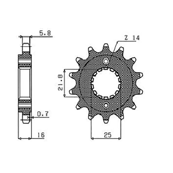 Спортивная звезда для велосипеда SUNSTAR SPROCKETS 520 Pitch 38014 из стали