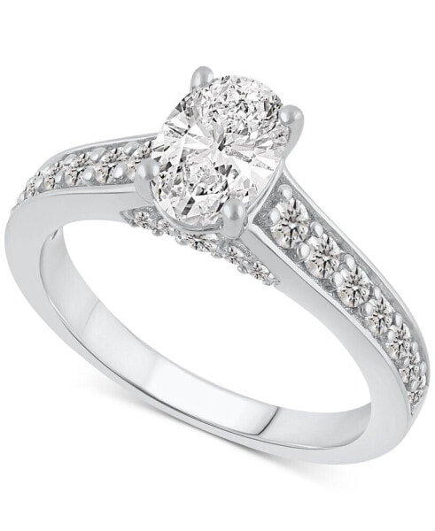 GIA Certified Diamond Oval Engagement Ring (1-1/2 ct. t.w.) in 14k White Gold