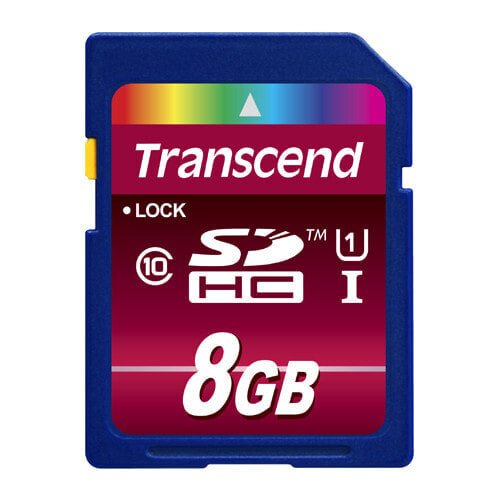 Transcend SD Card SDXC/SDHC Class 10 UHS-I 600x 8GB - 8 GB - SDHC - Class 10 - MLC - 90 MB/s - Class 1 (U1)