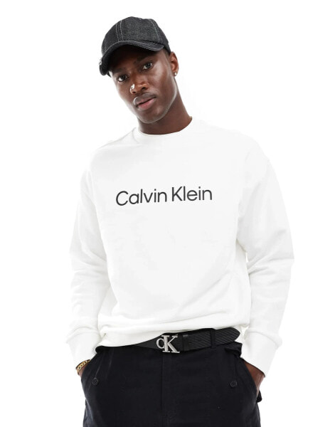 Calvin Klein hero comfort sweatshirt in white