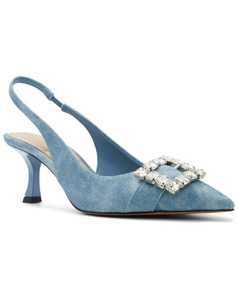 Women's Carlita Embellished Slingback Kitten-Heel Pumps