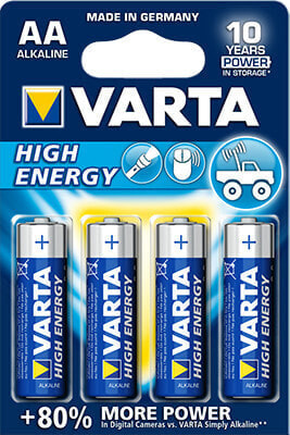 Одноразовый аккумулятор - VARTA - Single-use battery - AA - Alkaline - 1.5 V - 4 шт - 50.5 мм