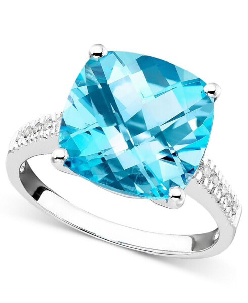 Blue Topaz (7-3/4 ct. t.w.) & Diamond Accent Ring in 14k Gold (Also in Green Quartz)