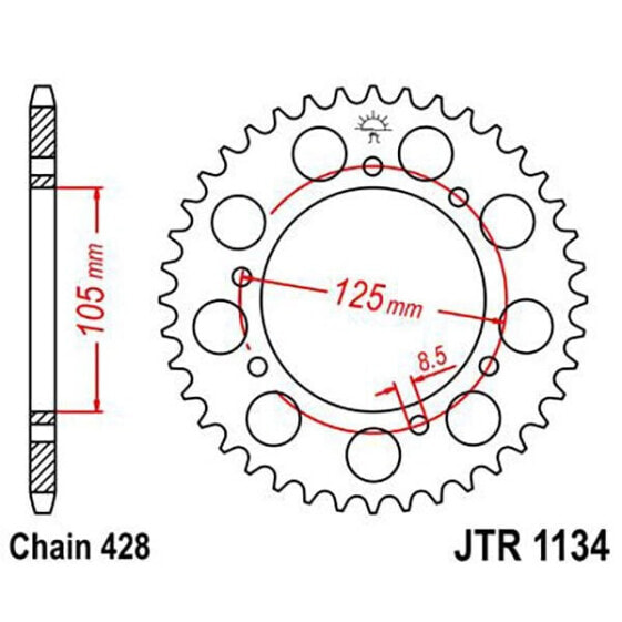 JT SPROCKETS 428 JTR1134.56 Steel Rear Sprocket