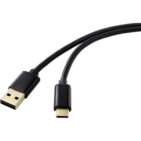 Renkforce RF-4547682 - 1.8 m - USB A - USB C - USB 2.0 - 480 Mbit/s - Black