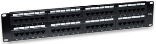 Intellinet Patch Panel - Cat5e - UTP - 48-Port - 2U - Black - IEEE 802.3 - IEEE 802.3ab - IEEE 802.3u - Fast Ethernet - Gigabit Ethernet - RJ-45 - Gold - Cat5e - U/UTP (UTP)