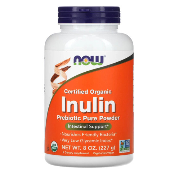 Пребиотик Органический сертифицированный INULIN NOW, Молотый порошок 227 г (8 унций)