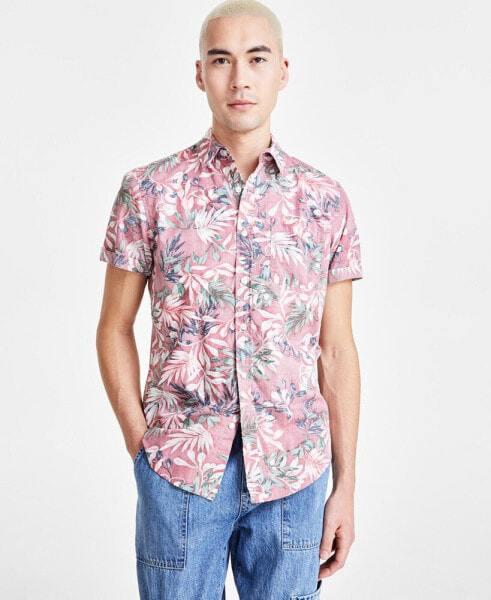 Men's Hans Regular-Fit Tropical Floral-Print Button-Down Shirt, Created for Macy's