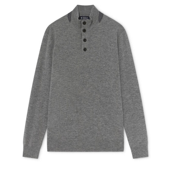 HACKETT Flanl Detail Hbutton Sweater