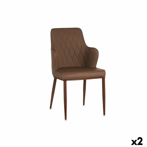 Кресло ромбы Коричневый Чёрный Сталь 53 x 90 x 43 cm (2 штук)