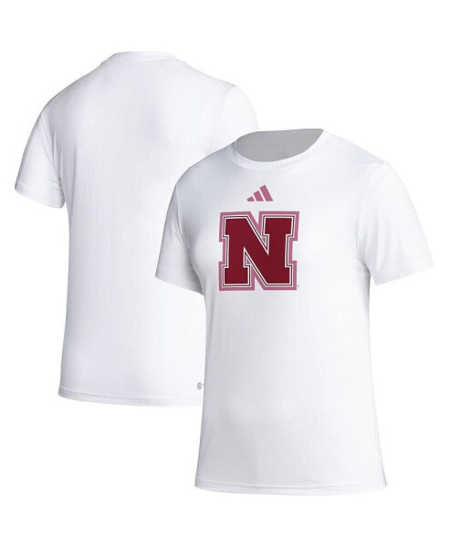 Women's White Nebraska Huskers AEROREADY Breast Cancer Awareness Pregame T-Shirt