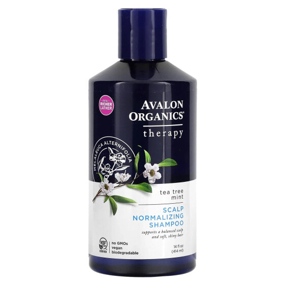 Шампунь нормализующий для кожи головы с мятой чая, 14 жидких унций (414 мл) от Avalon Organics