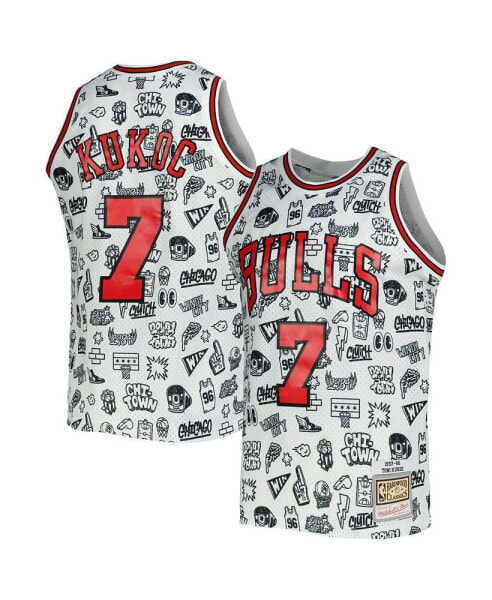 Футболка Mitchell&Ness мужская Toni Kukoc белая Chicago Bulls 1997-98 Hardwood Classics Doodle Swingman