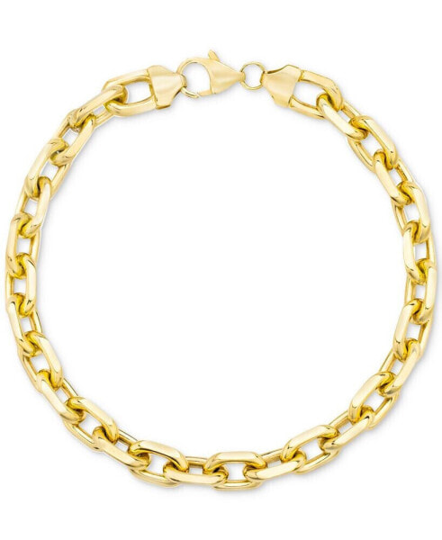 Italian Gold men's Rolo Link 22" Chain Necklace in 14k Gold-Plated Sterling Silver