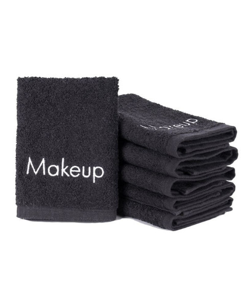 Полотенца для снятия макияжа с вышивкой Arkwright Home (набор из 6 штук), 13x13 дюймов, варианты цвета, махровые полотенца из 100% хлопка