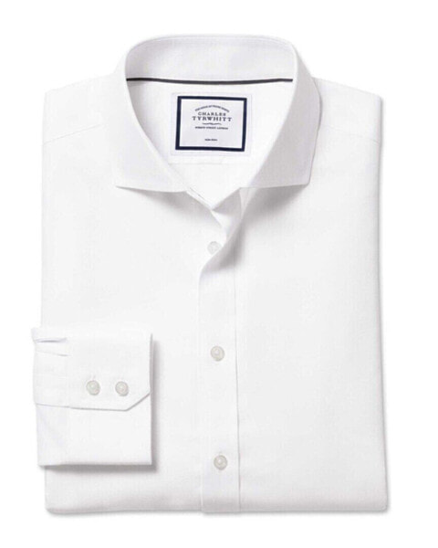 Charles Tyrwhitt Non-Iron Ludgate Weave Cutaway Classic Fit Shirt Men's White