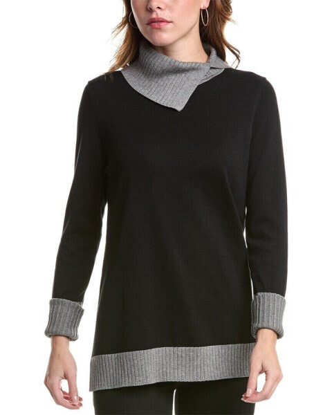 Edinburgh Knitwear Folded Neck Longline Sweater Women's