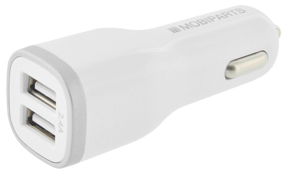Mobiparts Car Charger Dual USB 2.4A White - Auto - Cigar lighter - 5 V - White