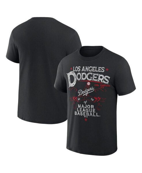 Men's Darius Rucker Collection by Black Distressed Los Angeles Dodgers Beach Splatter T-shirt