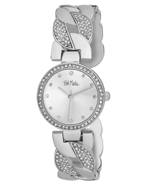 Часы Bob Mackie Interwoven CrystalSilver-Tone 26mm