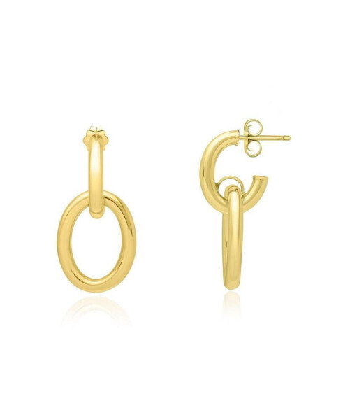 Double Oval Link Drop Earrings