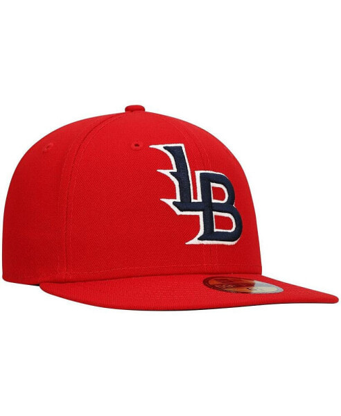 Men's Red Louisville Bats Authentic Collection Road 59FIFTY Fitted Hat