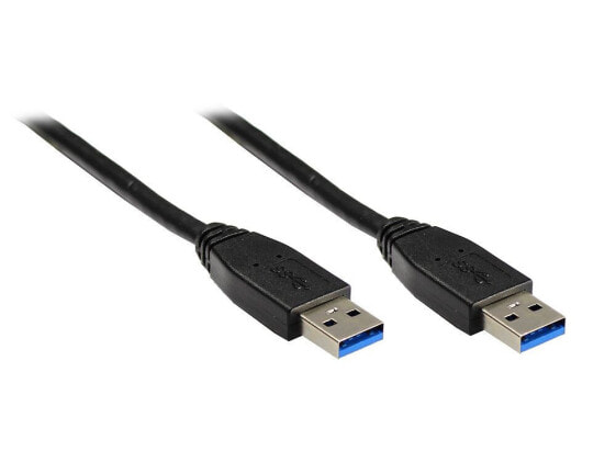 Good Connections USB A - USB A 3m M/M, 3 m, USB A, USB A, USB 3.2 Gen 1 (3.1 Gen 1), Male/Male, Black