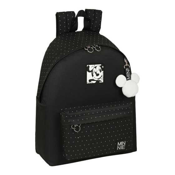 Школьный рюкзак Minnie Mouse Topitos Чёрный 33 x 42 x 15 cm